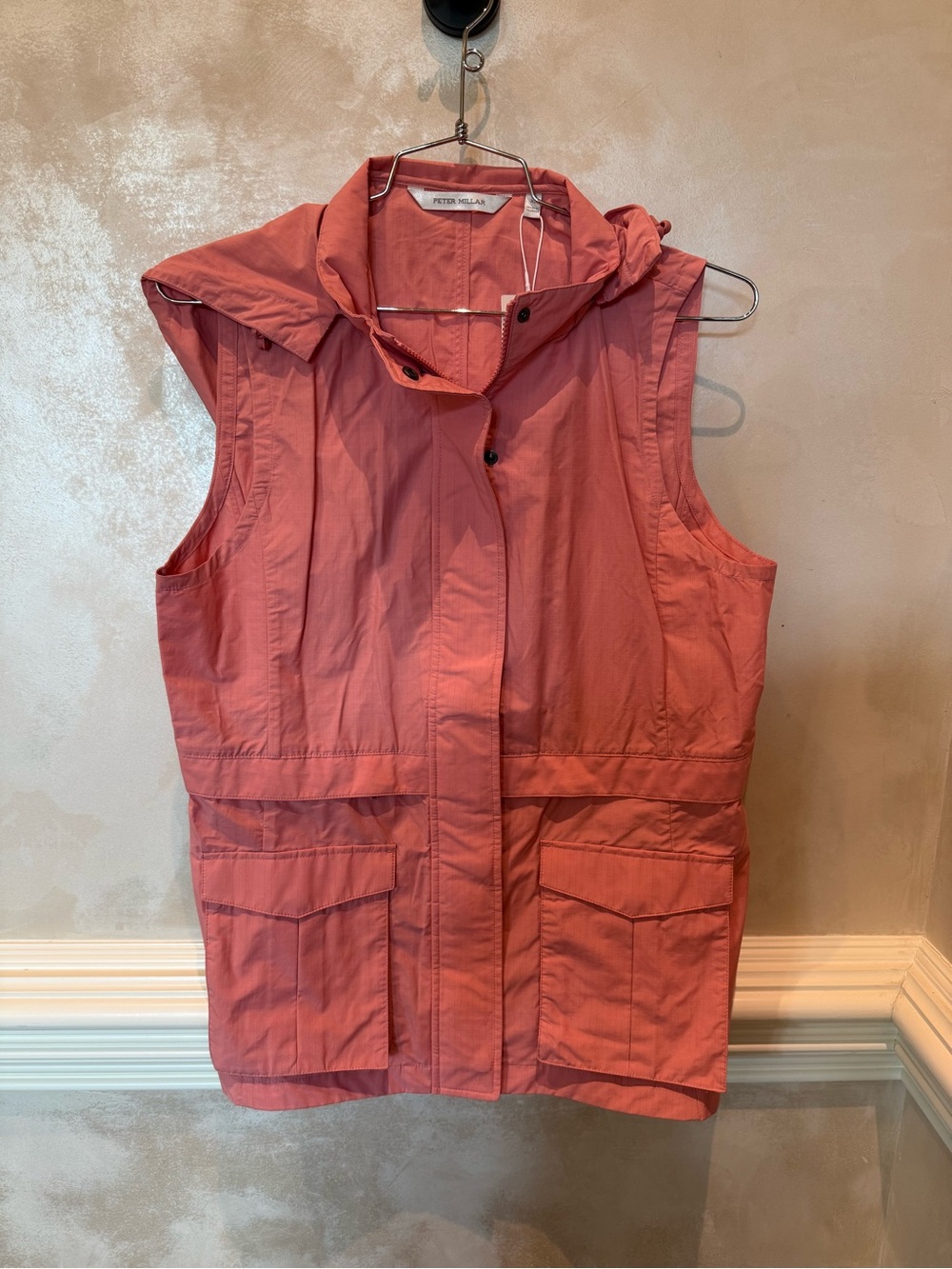 Peter Millar Coral Sleeveless Hooded Utility Jacket